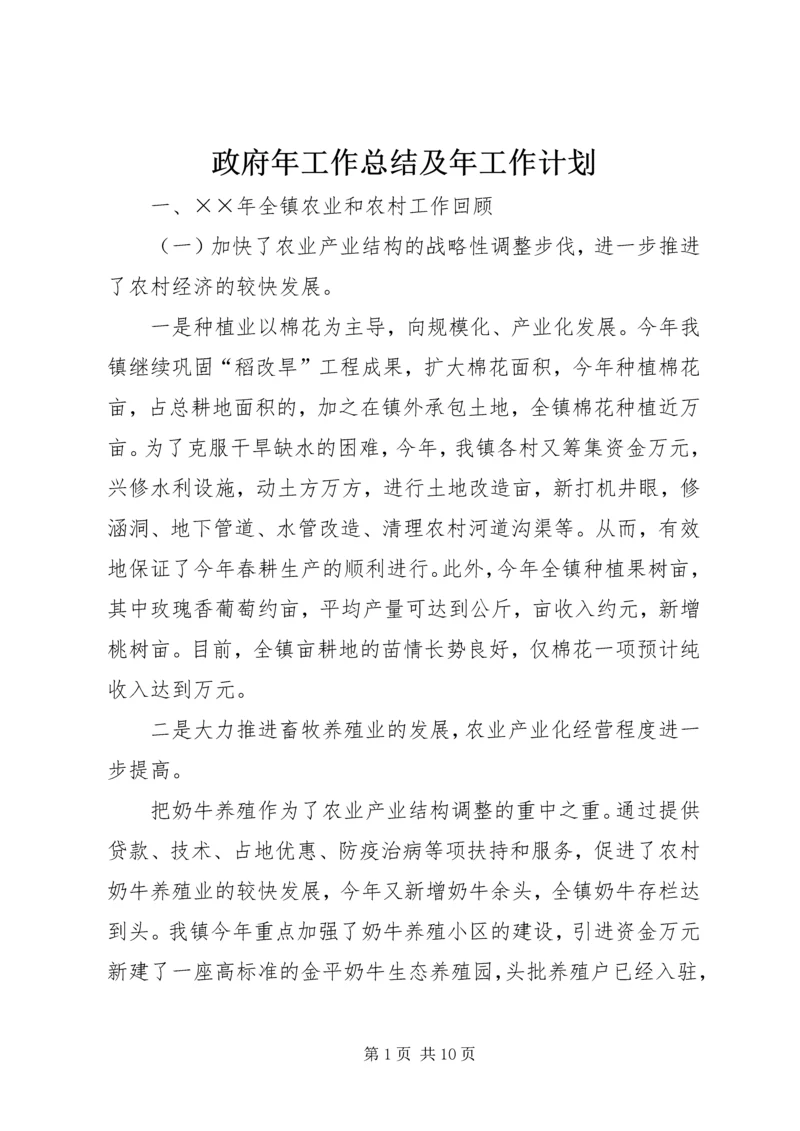 政府年工作总结及年工作计划 (2).docx