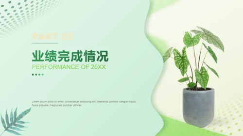 年终工作总结清新绿植盆栽通用PPT模板