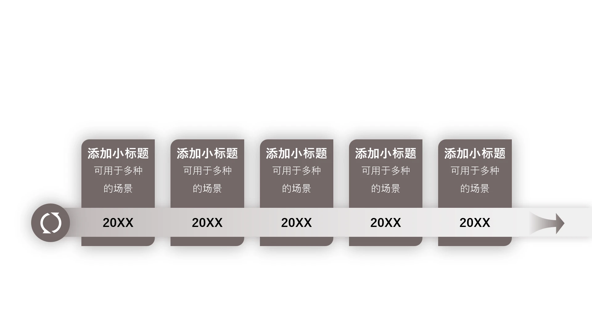 单页五项年度对比总结PPT模板