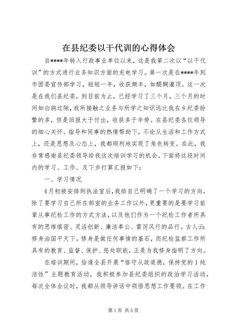 在县纪委以干代训的心得体会 (2).docx