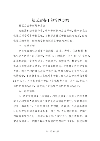 社区后备干部培养方案 (3).docx