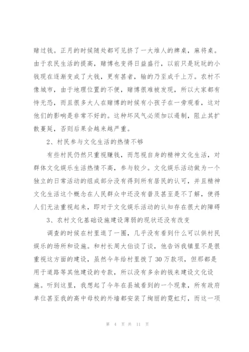 家乡群众性业余文化活动调查报告.docx