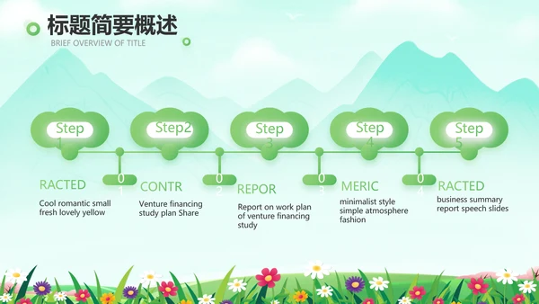 绿色清新相约春天春季旅游相册PPT