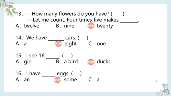 Unit 6 How many 单元复习课件(共17张PPT)