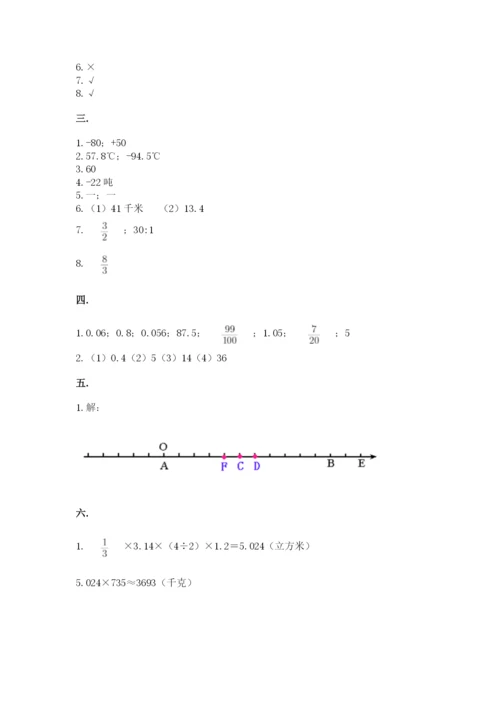 人教版六年级数学下学期期末测试题含完整答案【考点梳理】.docx