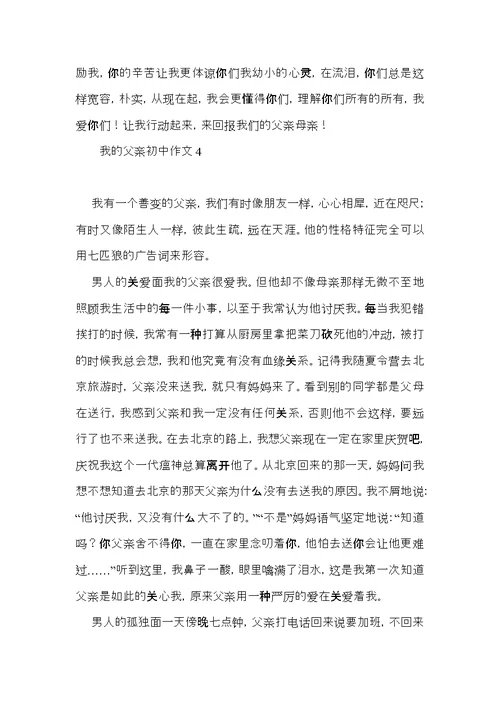 我的父亲初中作文 (2)