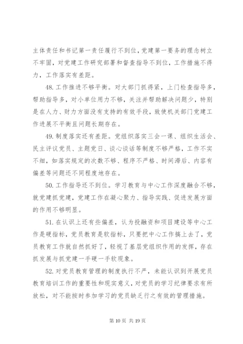 84条党建述职评议会领导点评问题.docx
