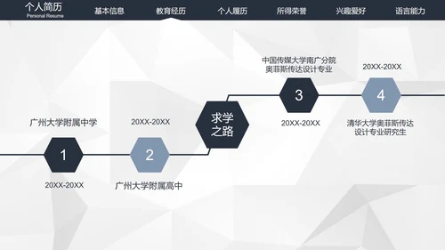 极简IOS风高端大气个人求职简历PPT模板
