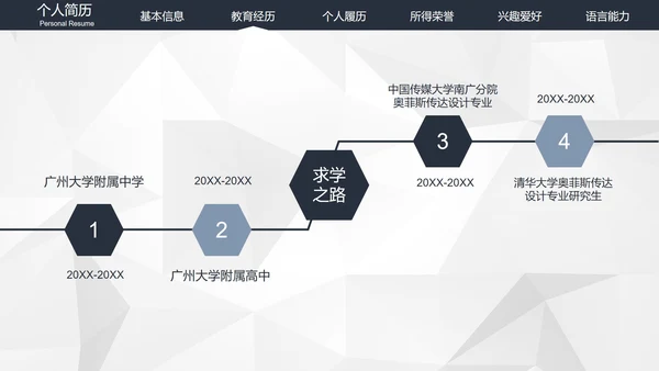 极简IOS风高端大气个人求职简历PPT模板