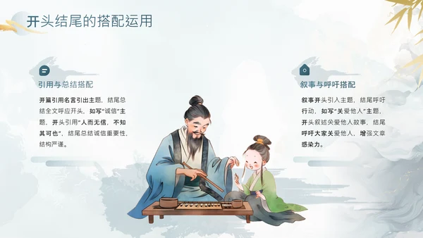 灰色中国风教育行业中考作文万能开头结尾PPT
