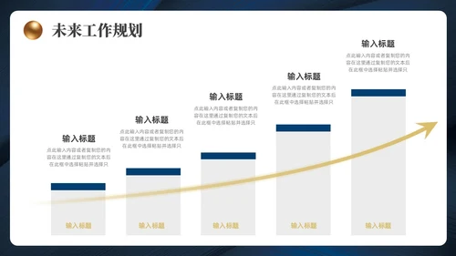蓝色金色简约风工作总结汇报ppt模板
