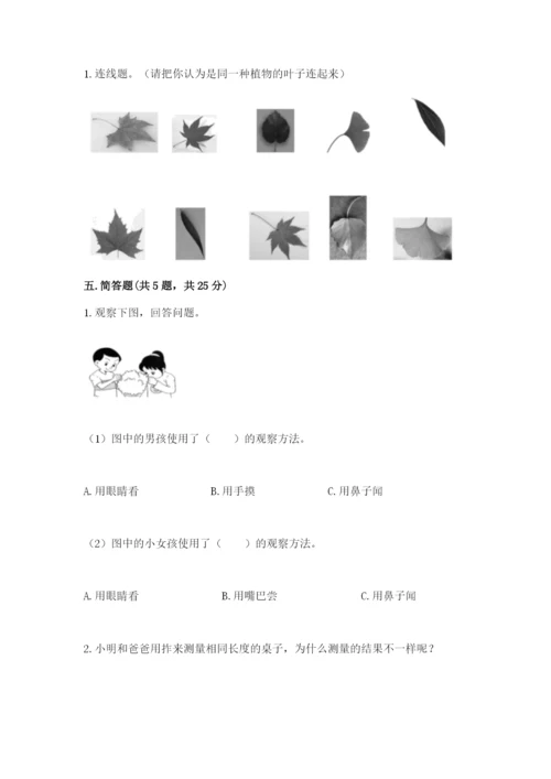 教科版一年级上册科学期末测试卷及1套完整答案.docx