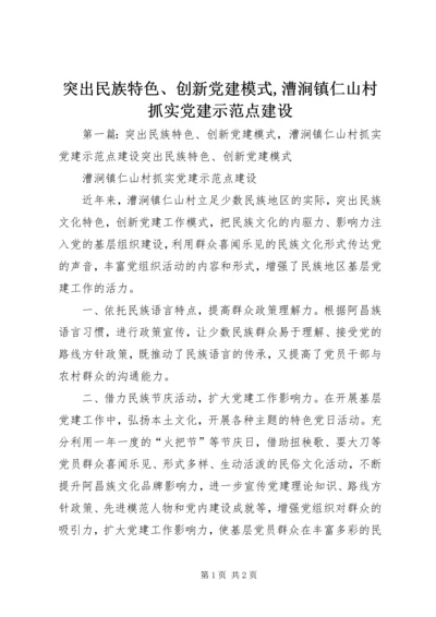 突出民族特色、创新党建模式,漕涧镇仁山村抓实党建示范点建设.docx