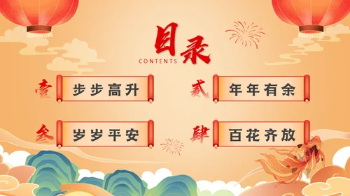 好运锦锂鲤企业开门红活动策划通用PPT模板