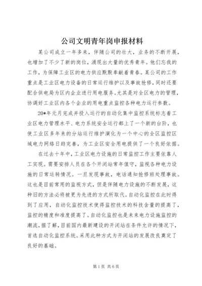 公司文明青年岗申报材料.docx