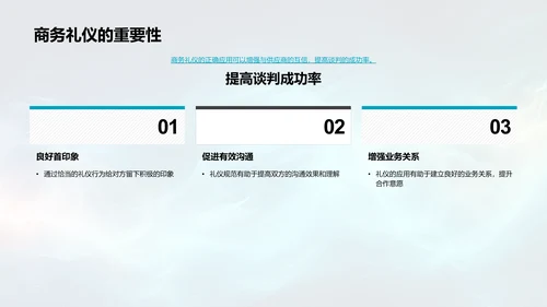 礼仪在采购谈判中的应用PPT模板