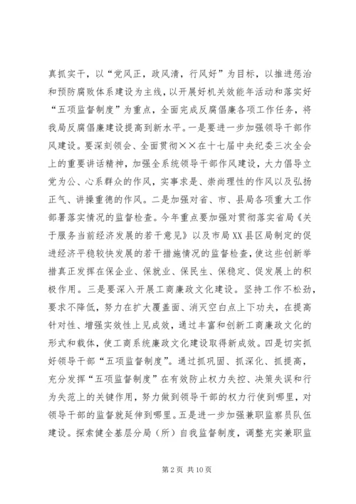县工商局党风廉政工作会议的讲话.docx