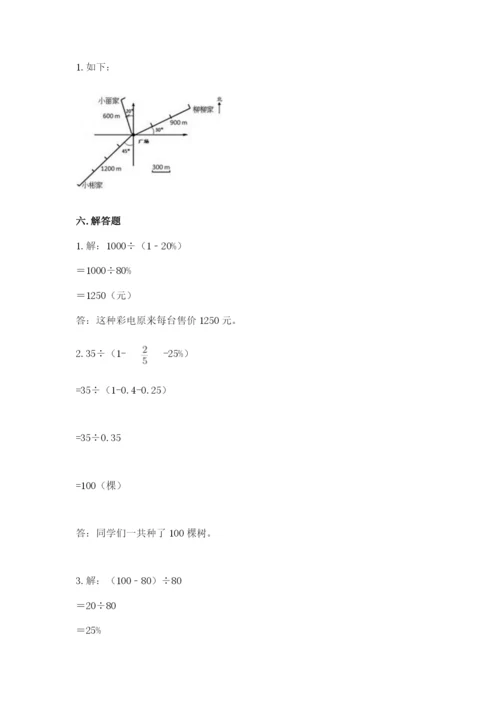 2022六年级上册数学期末考试试卷（网校专用）word版.docx