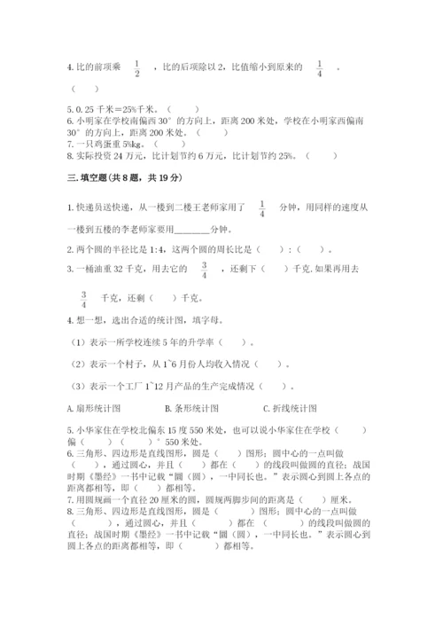人教版小学六年级上册数学期末测试卷精品（典型题）.docx