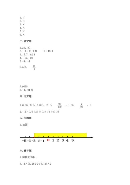 小学六年级下册数学期末卷含答案【考试直接用】.docx