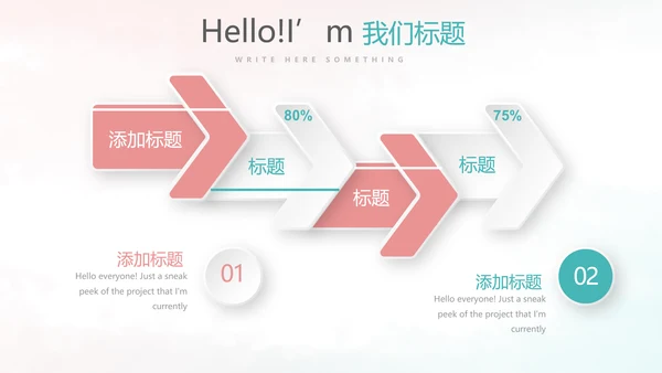 唯美小清新微立体述职工作总结通用PPT动态模板