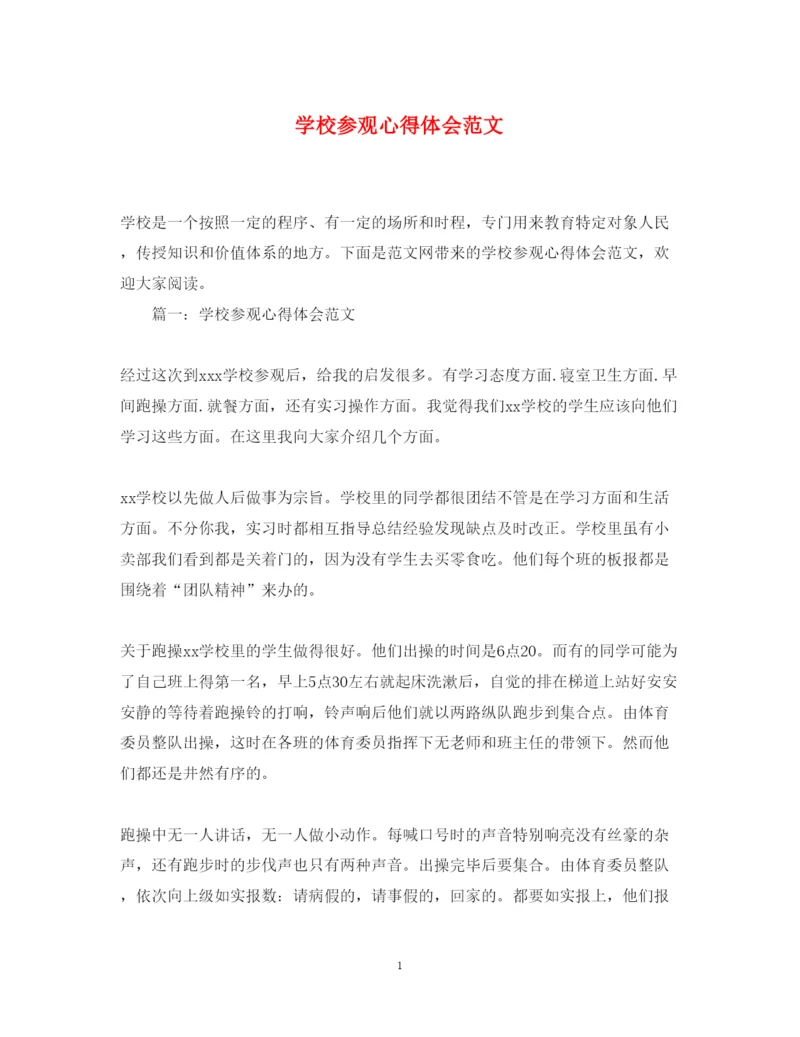 精编学校参观心得体会范文.docx