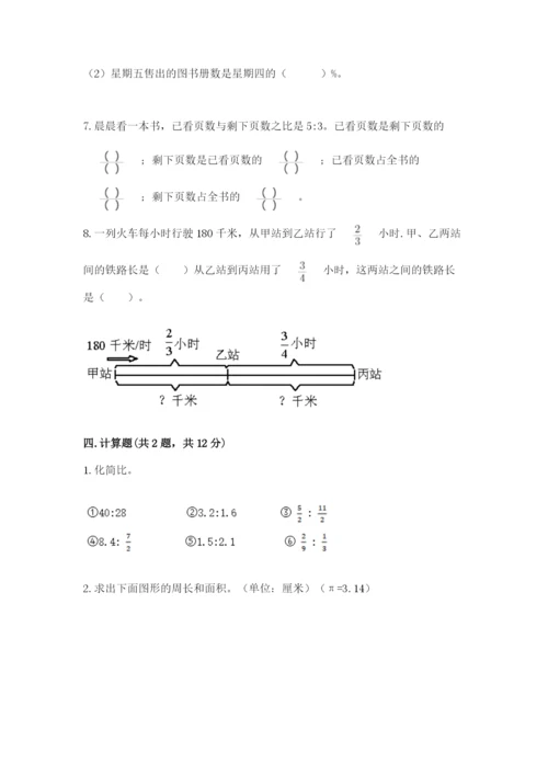 2022人教版六年级上册数学期末考试卷含答案（轻巧夺冠）.docx