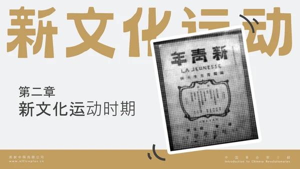 黄色简约风人物介绍之陈独秀