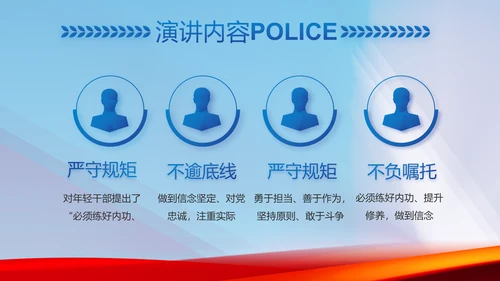 蓝色大气警察公安机关忠诚教育动态PPT模板