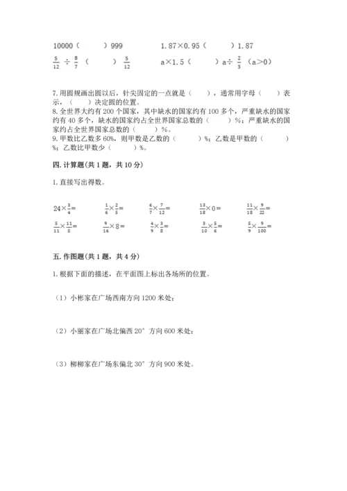 小学数学六年级上册期末测试卷附完整答案【网校专用】.docx