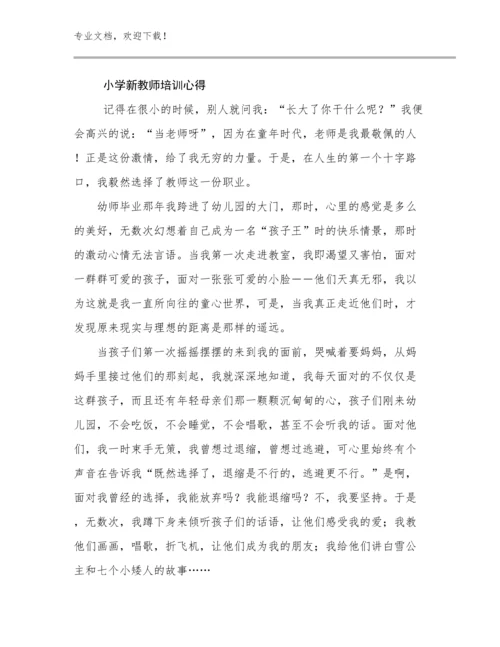 最新小学新教师培训心得范文12篇合辑.docx