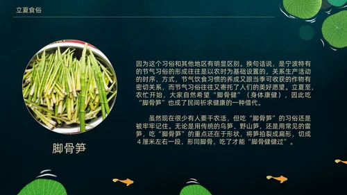 立夏荷叶绿色清新夏天通用PPT模板
