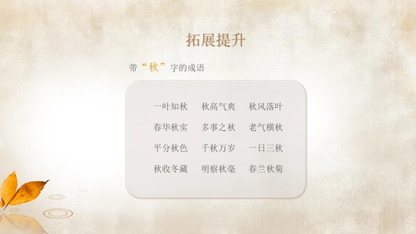 简约语文三年级《秋天的雨》课件PPT模板