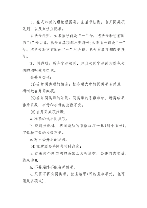 常见初一数学上册知识点总结.docx