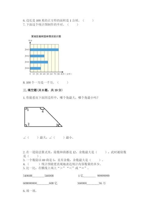 人教版四年级上册数学期末测试卷附参考答案（研优卷）.docx