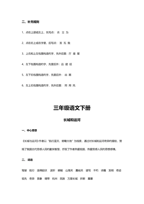 2023年苏教版一到六年级小学语文下册全册复习资料.docx