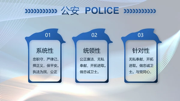 蓝色大气公安警察年终工作总结PPT