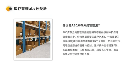 橙色简约商务风库存管理ppt库存管理abc分类法ppt