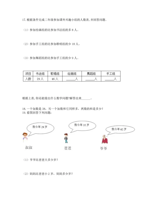 二年级上册数学应用题100道（全国通用）word版.docx