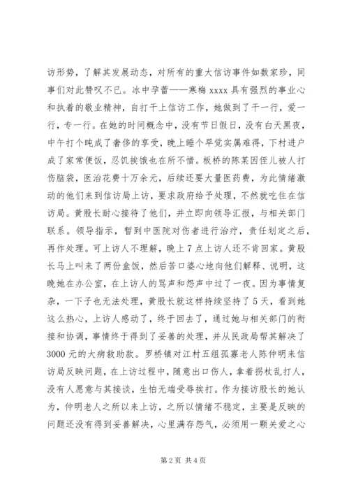 信访局优秀个人事迹材料.docx