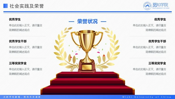 蓝色简约简洁学术国家奖学金答辩