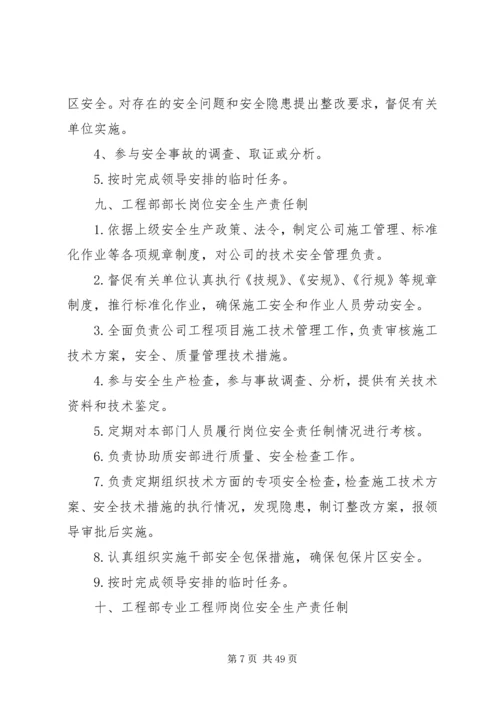 公司各级人员岗位安全生产责任制.docx