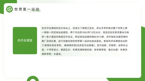 绿色简约风欢迎走进足球世界PPT模板