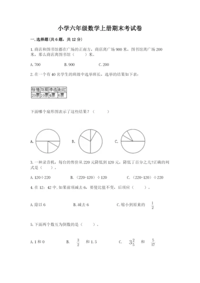 小学六年级数学上册期末考试卷附答案【满分必刷】.docx