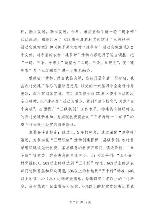 县农村基层组织建设大会上的讲话.docx