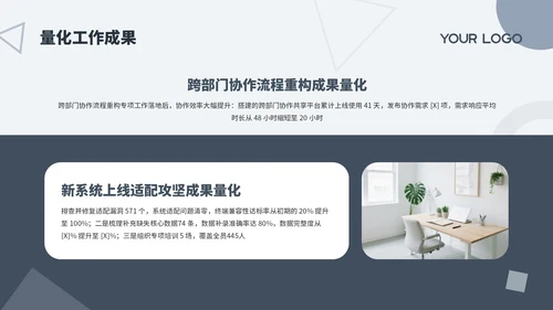 蓝色几何个人述职报告通用PPT模板