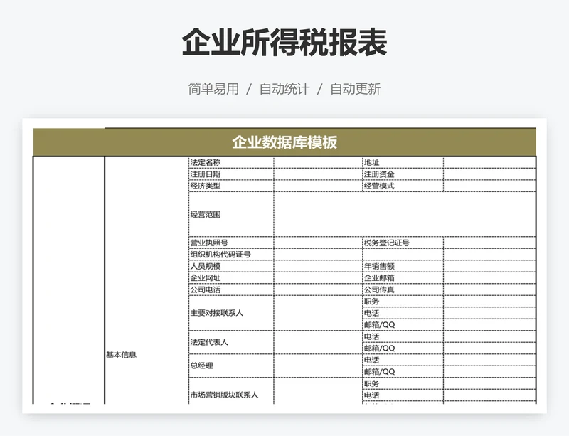 企业所得税报表