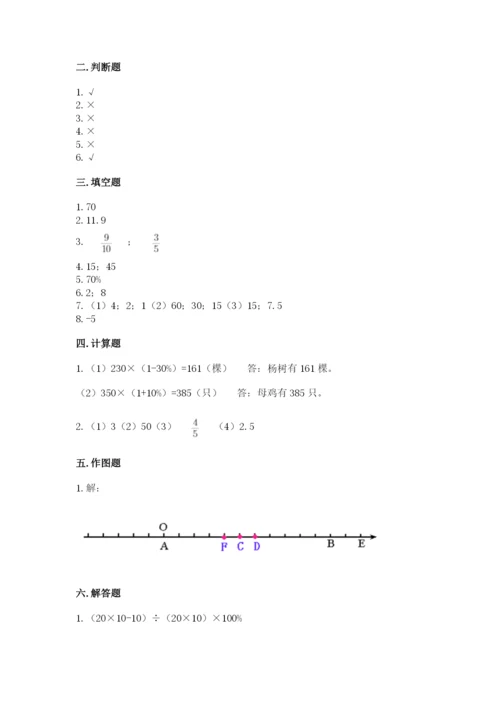 保定市博野县六年级下册数学期末测试卷推荐.docx