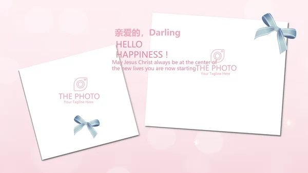 粉色唯美2岁生日快乐电子相册动态PPT模板