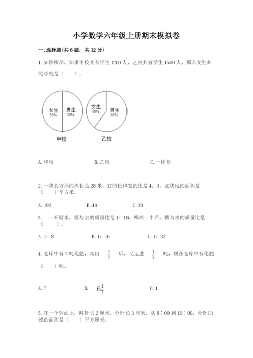 小学数学六年级上册期末模拟卷附参考答案（完整版）.docx